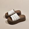 Fashion 2025Summer Women Platform Thick Bottom Slippers Open Toe Slide Ladies Casual Beach Vacation Sandalias