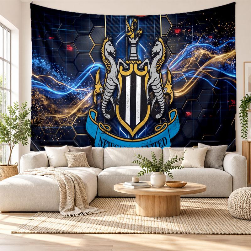 Newcastle United Fußball Wandteppich, Weiches Stoff Wandbehang, Dekorative Kulisse Für Schlafzimmer Haus Wandkunst