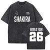 Retro Gewaschen Shakira LMYNL Welttournee 2026 T-Shirts Las Mujeres Ya No Lloran Doppelseitiger Druck T-Shirt Herren Damen Oversized T-Shirts