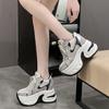 Fashion High Platform Sneakers For Women New 2024 Autumn Mesh Shoes Comfortable Casual Chunky Shoes 10CM Wedge Heels Breathable Sneakers