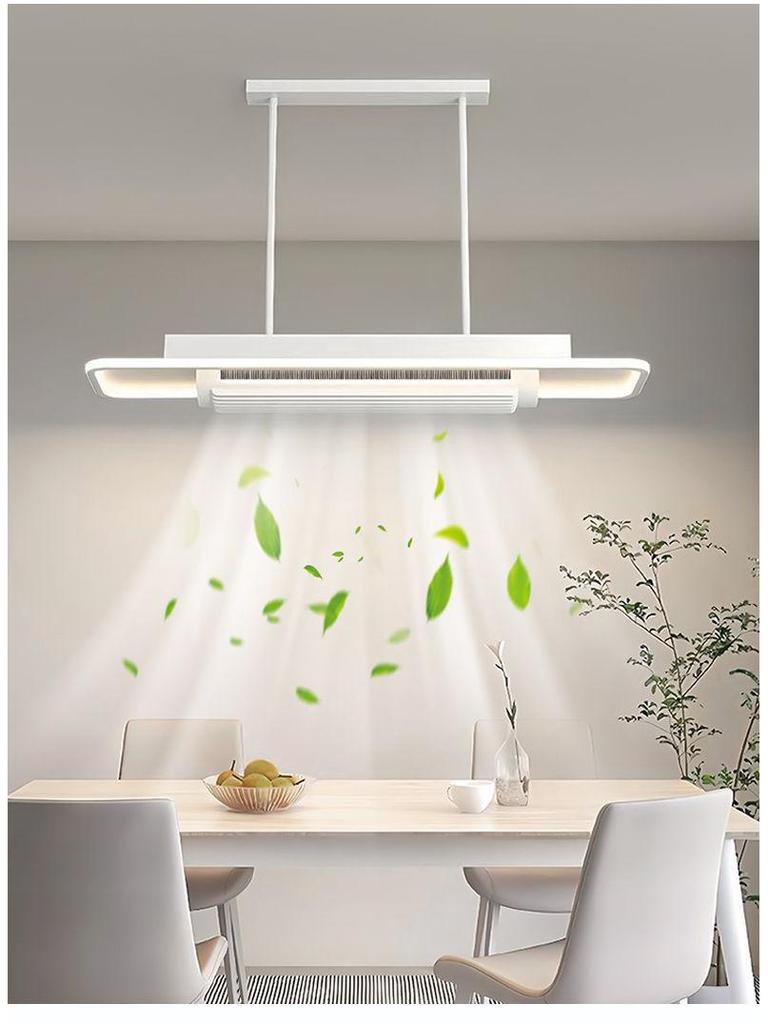 Modern Smart Leafless Ceiling Fan with Tricolor Light and Voice Control for Living Room/Bedroom, 110V, 36 inches