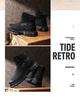 Winter Men's Fleece-Lined Non-Slip Martin Ankle Boots - High-Top British Style Work Shoes