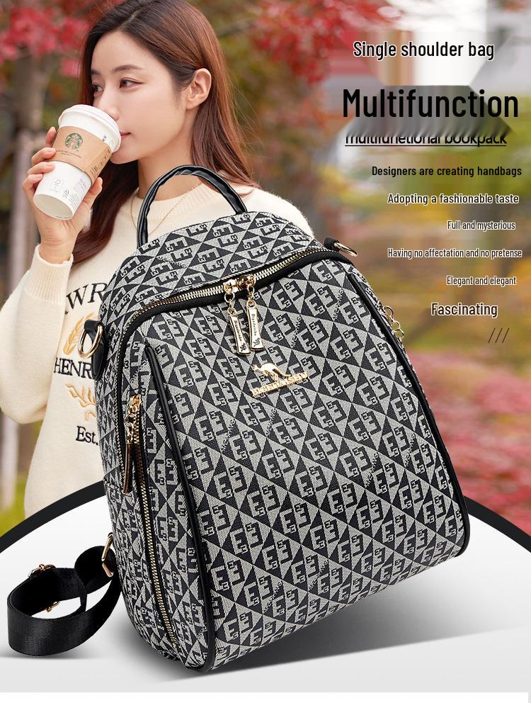 Ultra-Soft Leather Women's Double Shoulder Bag & Backpack - 2024 Fashion Style, Large Capacity, Perfect for Travel & Casual Use