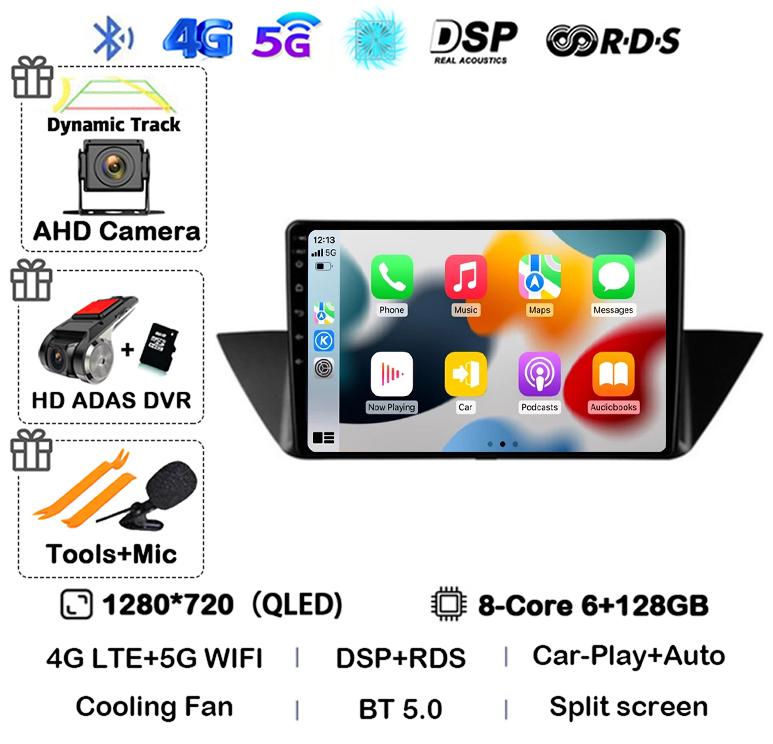 10"Android 14 Auto CarPlay For BMW X1 E84 2009 2010 2011 2012 Car Radio Multimedia Video Players Gps Navigation Stereo Head Unit