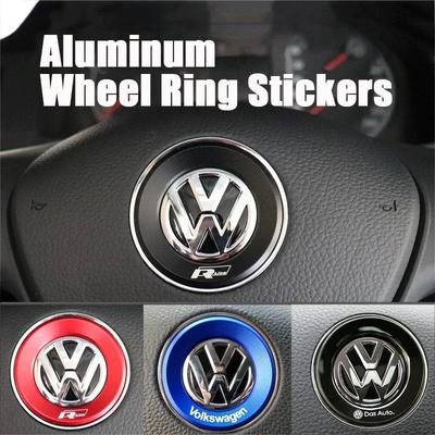 2025 Heiß 1 Stück Auto Lenkrad Emblem Aufkleber Zubehör für Volkswagen VW R-line GTI R Polo Golf Touareg Passat Magotan Tig