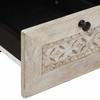 TV Stand Bleached White 100 X 33 X 46 Cm Solid Mango Wood