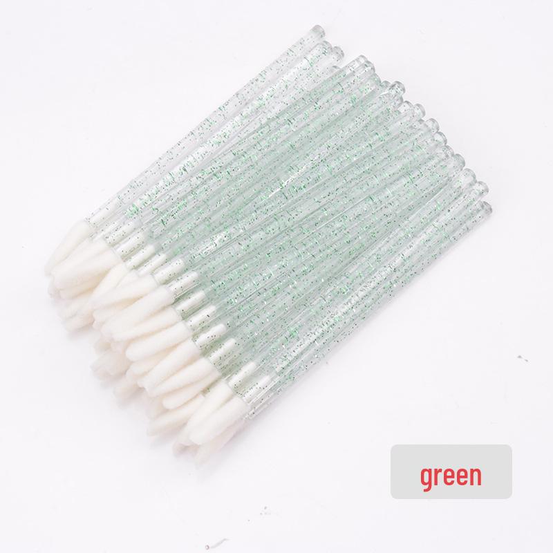 

50-Pack Disposable Lip Brushes - Straight & Slanted Head Crystal Rods for Gloss and Lipstick Application