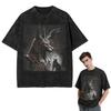 Streetwear T-Shirts Ancient Egypt God Anubis Egyptian Pharaoh Washed T Shirt Short Sleeve Hip Hop T-Shirt Tops Tees