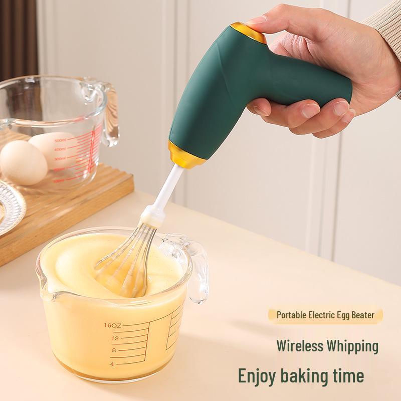 Wireless Mini Electric Egg Beater - Three-Speed Adjustable Handheld Whipping Mixer