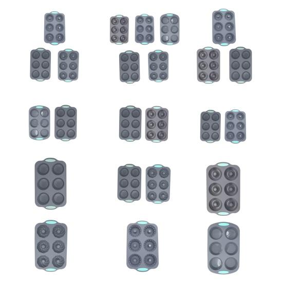 6-dutinková silikonová forma na věnec Vánoční pečicí forma na cupcakes mýdlo čokoládu Flexibilní DIY řemeslná forma a forma na sváteční pochoutky