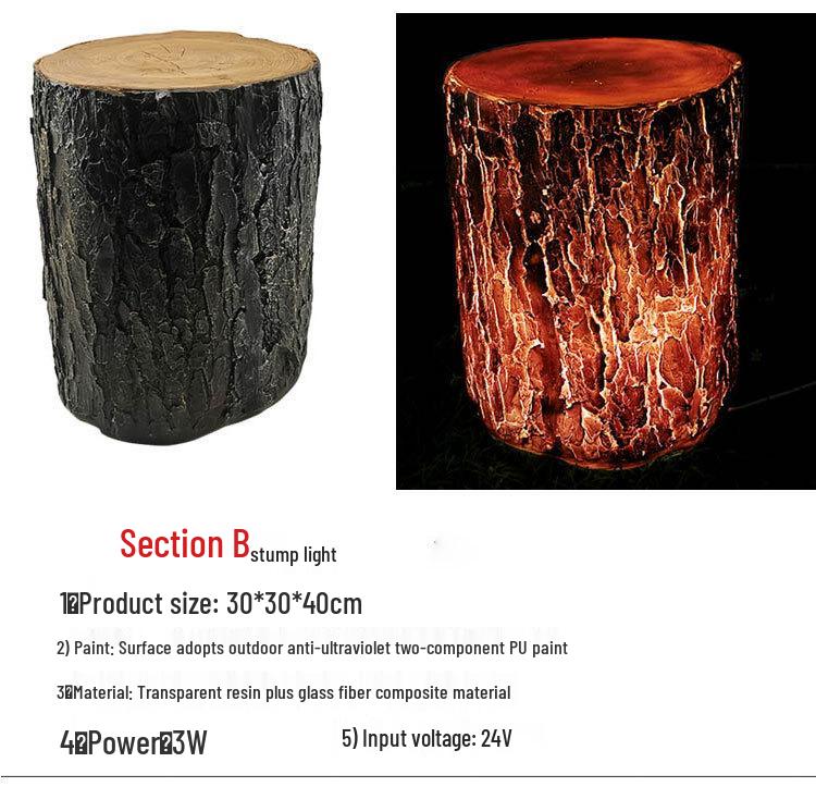 Solar-Powered Outdoor Waterproof Tree Stump Garden Light