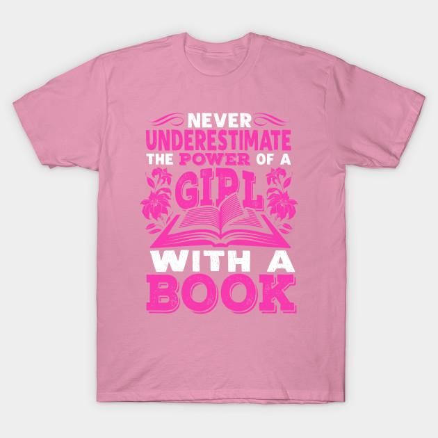 T Shirt Women Never Underestimate Girl Book Shirt Harajuku Print Kawaii Tshirt Summer Short Sleeve Female T-Shirt Top Tee