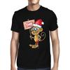 1T T Shirt Mens Christmas Cheeky Monkey With Santa Hat