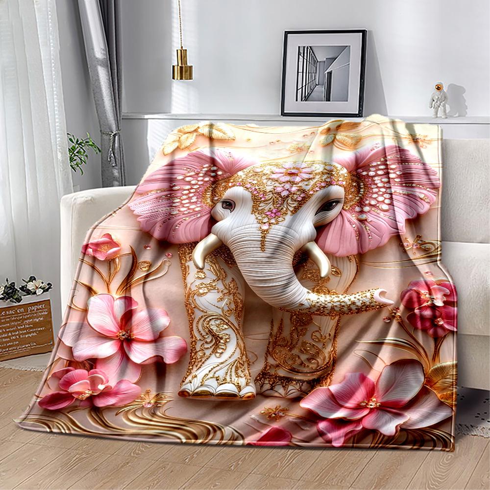 Colorful Elephant Garden Blanket Suitable for Offices, Travel, Living Rooms Also a Good Gift for Friends and Family Suitable for All Seasons.