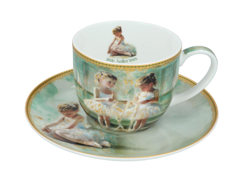 Elegancka Filiżanka Ze Spodkiem L. Lozano Małe Baletnice Porcelana