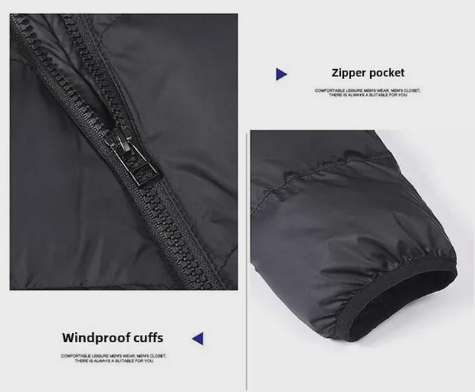 Men's Trendy Hooded Winter Cotton Jacket - Large Size