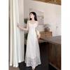 Spot French embroidered lace suspender dress women's summer temperament first love seaside vacation beach dress