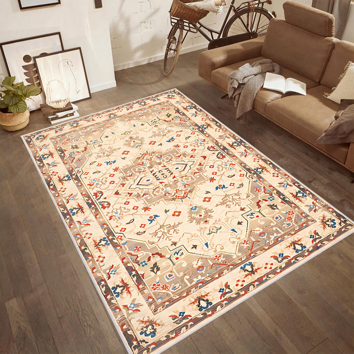 

Ковер с принтом Rovigo Home моющийся RVGHOME0441 50x80 бежевый