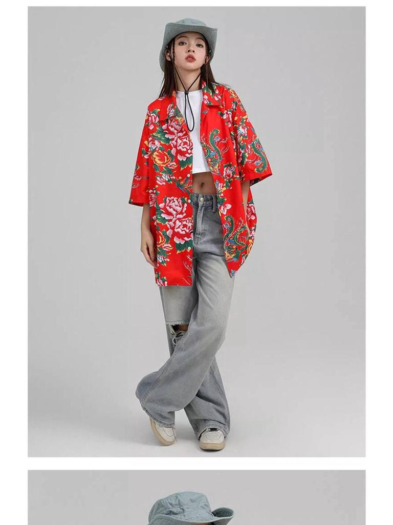 Women's Retro Floral Chinese Trend Long Sleeve Shirt - Spring/Autumn Fashion Versatile Top