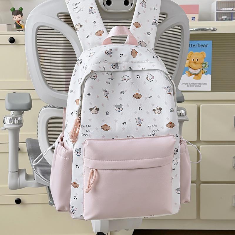 Schoolbag Korean Version Ins Cute Casual Backpack Large Capacity Cute Graffiti Junior High School Schoolbag Female Sweet Versatile Backpack