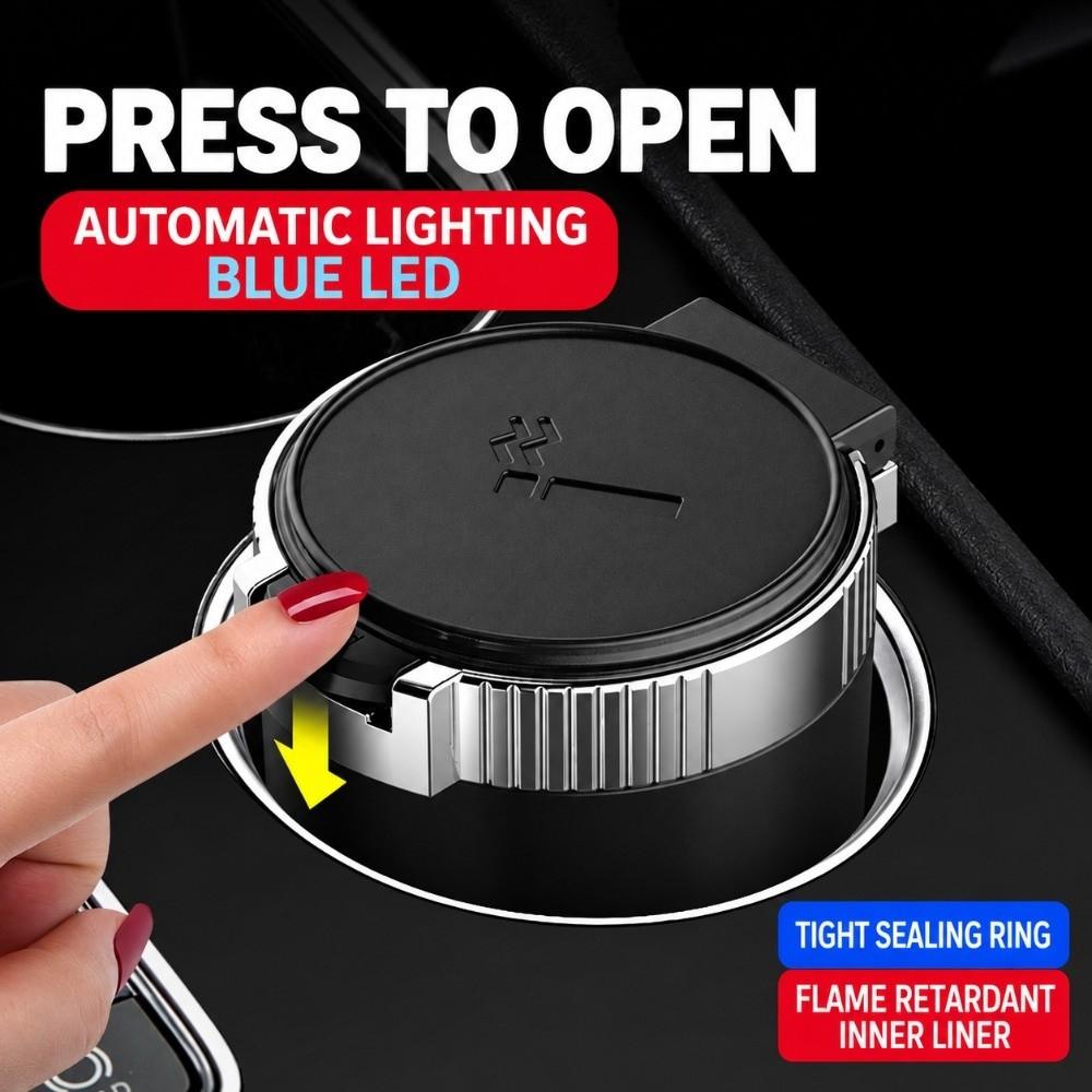With Lid Car Ashtray LED Blue Light Auto Ashtray Modern Automotive Supplies  Car Interior