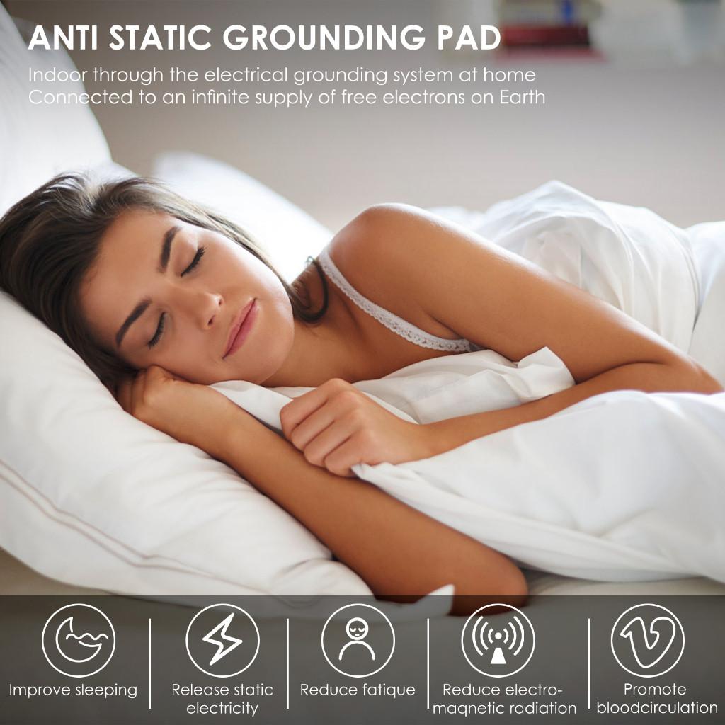 Earth Connected Therapy Grounding Foot Mat Conductive Earthing Pad for Full Body Nonslip Leather Grounding Mattress