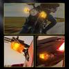 4Pcs Motorcycle Turn Signals Blinker Light Black Amber For Yamaha Kawasaki Honda