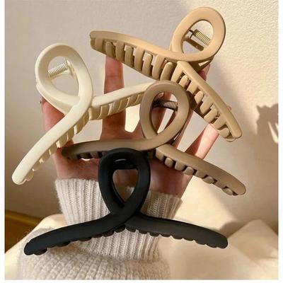 4 STÜCKE Damen Haarspange Kreuz Matt Haarnadel Mode Elegant Haarspangen Große Haarspange Krabbenklemmen Mädchen Koreanische Haarschmuck