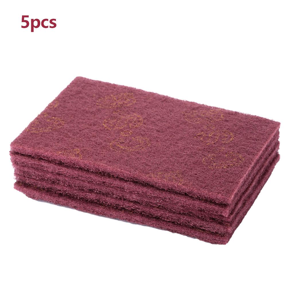 5pcs/set  Abrasive Finishing Pads Scourer Scouring Pad Industrial Scourer Abrasive Finishing Pads Scouring Pad scotched Abrasive красный