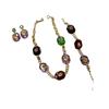 Fashion Crystal Premium Necklace Women'S Light Luxury Bracelet Color Dopamine Earrings Set Accessories