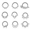 Pack of 2 Unique Geometric Shape Nose Rings Body Piercing Jewelry Seamless Design Metal Texture Polished Finish