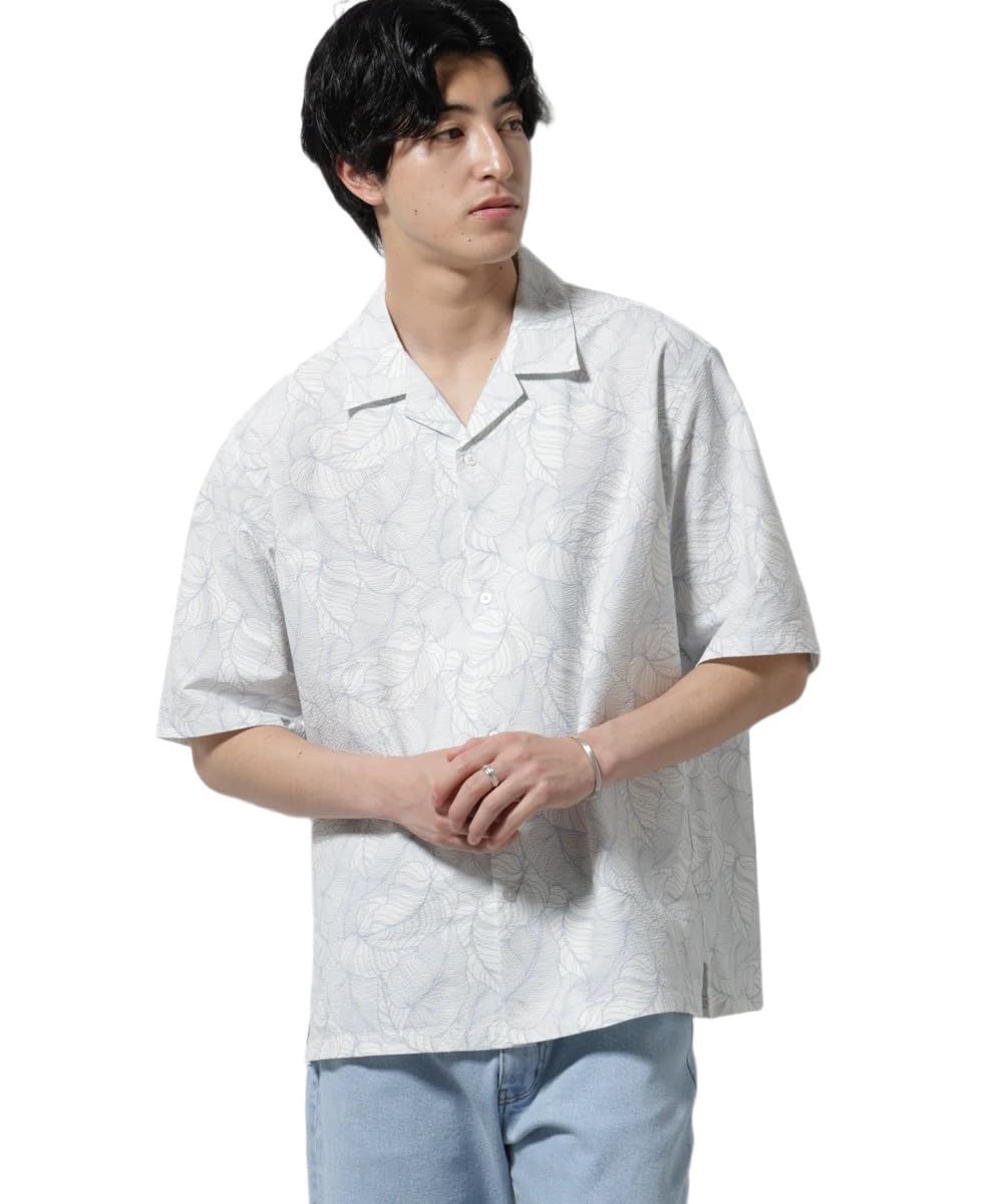 

Nano Universe Botanical Pattern Soccer Shirt, Short Sleeve, Men s, Size L, 030, White, 672-5121234