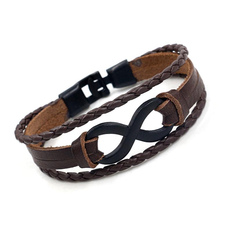 Leather Wrap Intrecciato Corda Corda Cinturino Bracciale Bangle Regolabile TRIBALE Uomini Donne