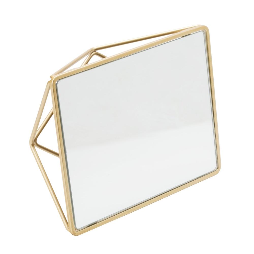 

Geometric Self Standing Vanity Mirror Chic Decorative Makeup Mirror Dresser Desk Home Countertop Touch Up 26428-SGOLD United States
