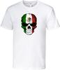 Herr T-shirt med Mexikos flagga och dödskalle, rund halsringning, 100% bomull