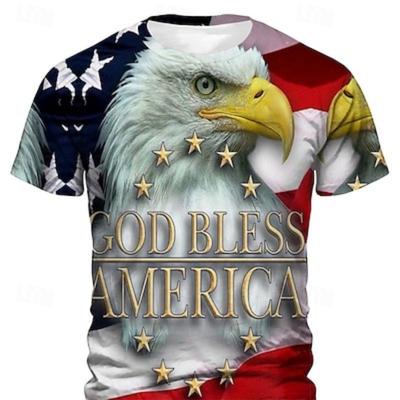 Tricou cu mânecă scurtă pentru bărbați Patriot Patriot Veteran Graphic Eagle Steagul American Tricou 3D Zilnic Designer Outdoor Sărbătoare