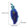 2PCS Simulation Peacock Bird Statue Glitter Clip On Artificial Feathered Peacock with Long Tail for Xmas Tree Holiday