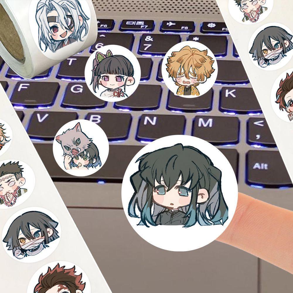500PCS/Roll Demon Slayer Anime Stickers Cute Tomioka Giyuu Cartoon Decals Toy Journal Notebook Guitar Phone KidRewardStickerGift 6