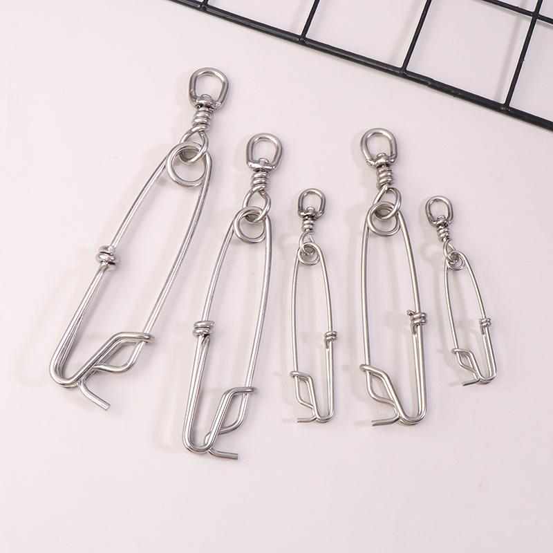 1Pc Stainless Steel Ring Tuna Fishing Clip Snap With Swivel Ring Connector For Spearfishing Long Line Fishing Accessories