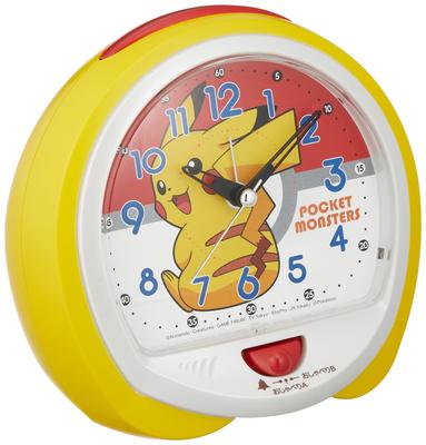 Clock Table Clock Yellow Body X X Cm Pocket Monster Pikachu Analog Switchable CQ421Y Size 13.0 14.0 9.6