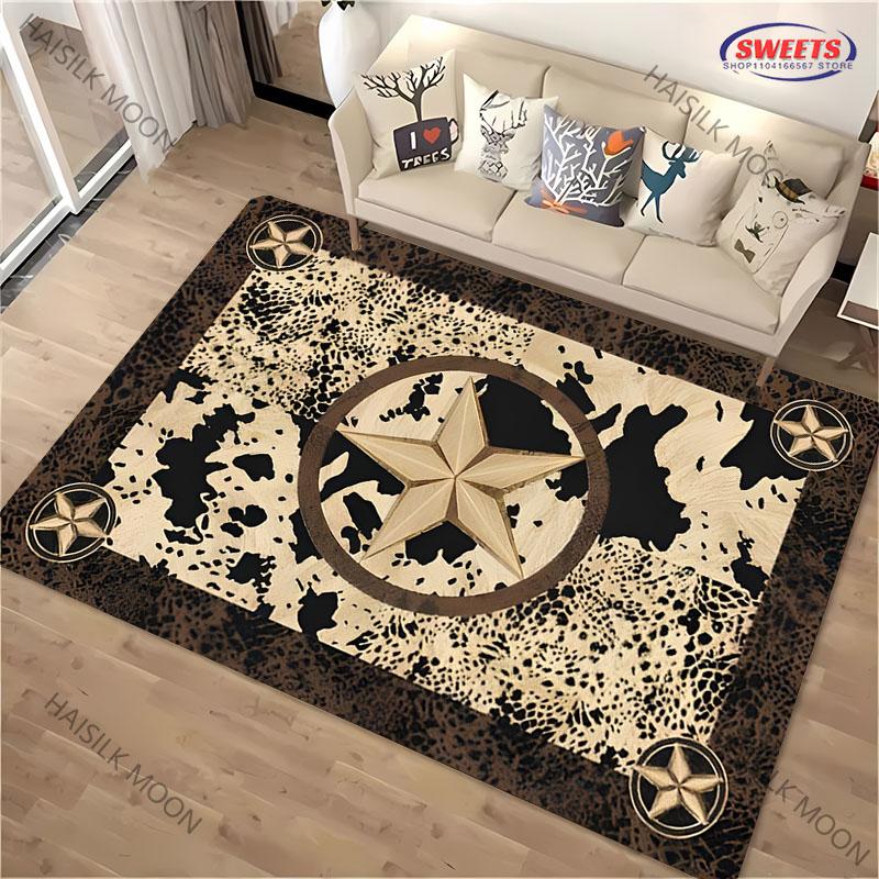 1PC Personalized Vintage Pentagram Pattern Carpet Living Room Bedroom Sofa Large Area Decorative Mat Kids Play Non-slip Rug Gift