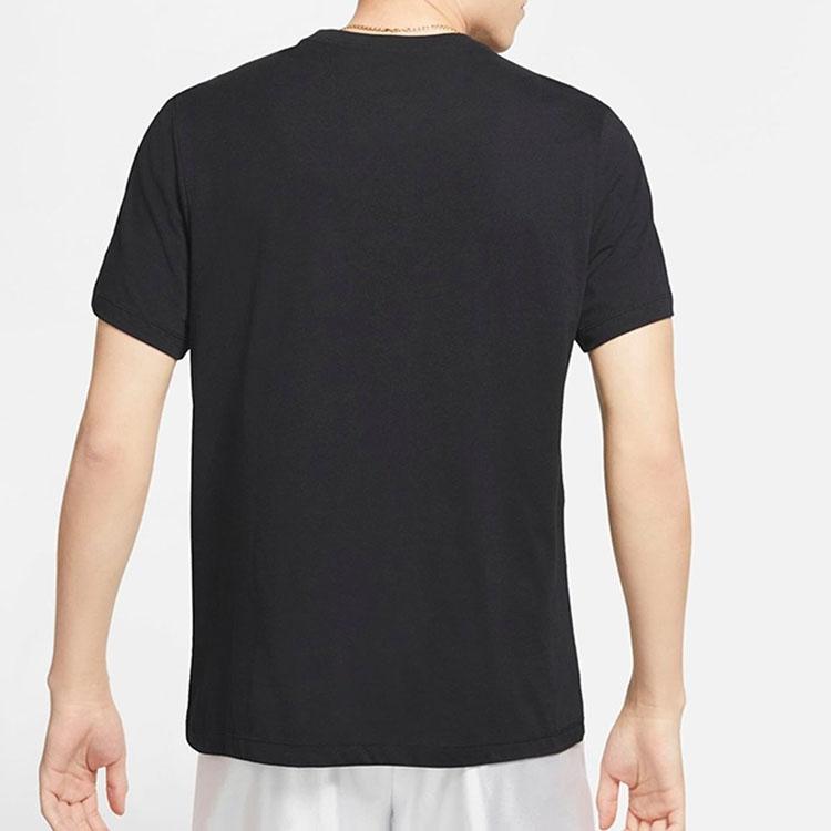 Nike T Shirts Men's Black Crew Neck Moderate Straight Fit DB6179-011