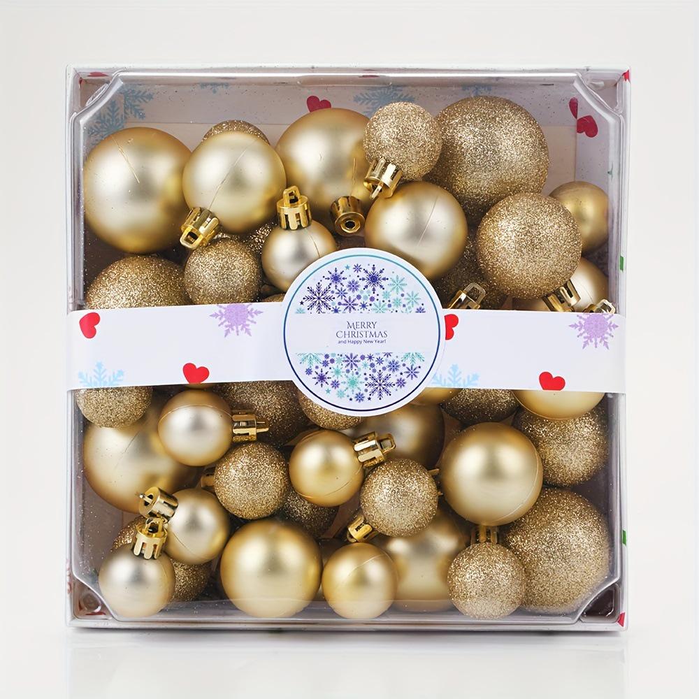 

In-Stock Christmas Ornament Set: 44 Decorative Balls for Tree золотий