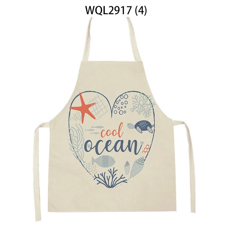 Cleaning Supplies Women Men Kitchen Aprons Tortoise Sailboat Fish Octopus Pattern Cooking Aprons Baking Antifouling Apron