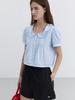 Deonseuteu Frill Collared Blouse_Udbl5B225_Soft Blue