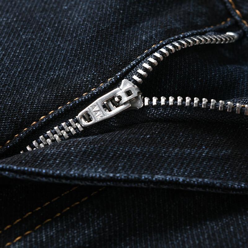 ROMON Men's Thickened Straight-Leg Jeans