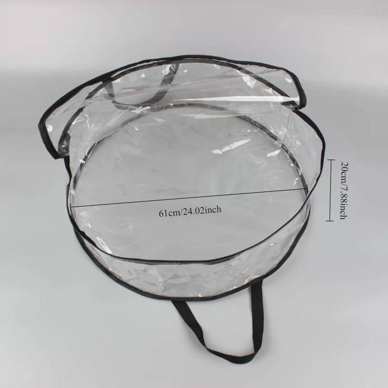 

New PVC Transparent Christmas Wreath Storage Bag Christmas Decoration Ring Storage Hanging Bag Home Festival Party Supplies A
