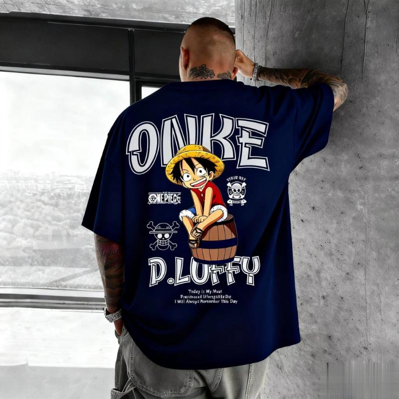 T-shirt Grafica Anime Oversize Uomo One Piece Luffy Donna Larga Casual Manica Corta Maglietta Streetwear Nuova Moda Estiva Top Y2k