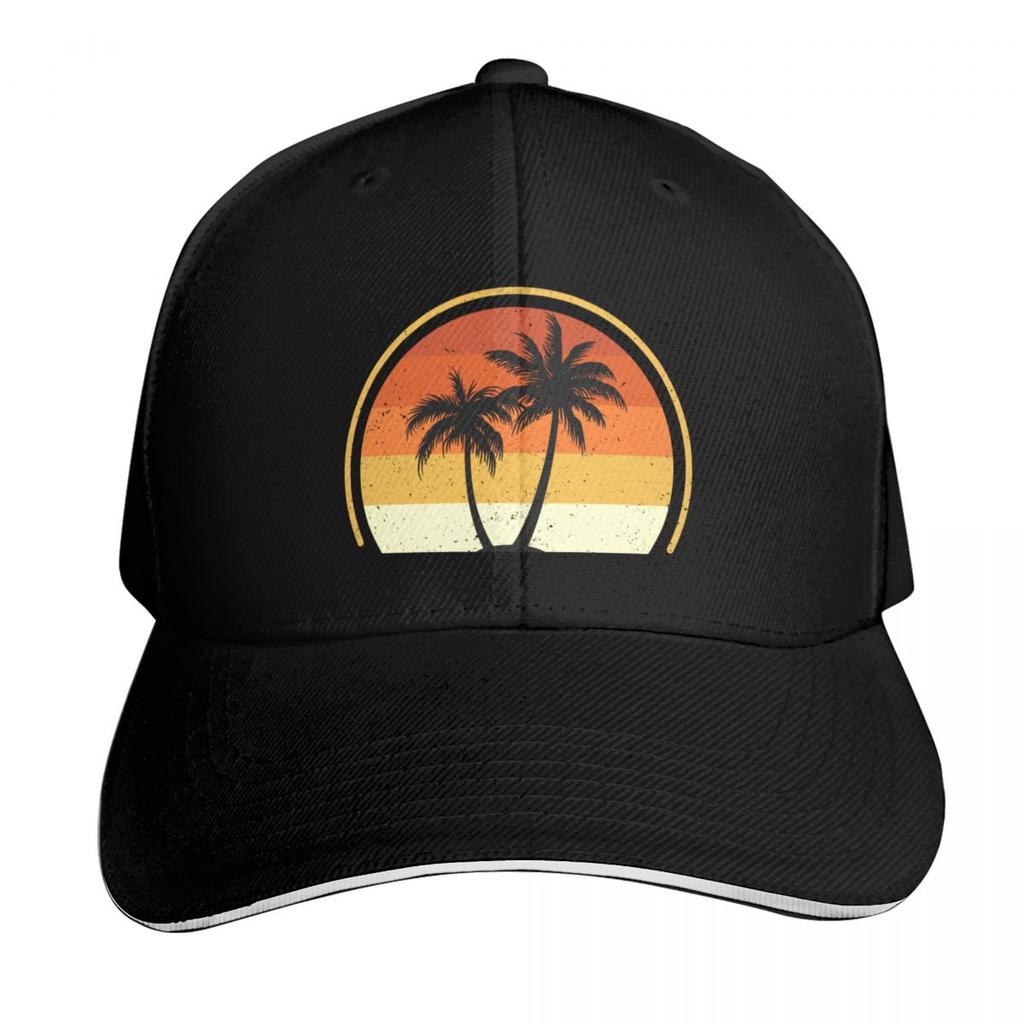 Retro Palm Trees Sun Vintage Baseball Cap Cosplay Golf Wear sun caps Ball Cap For Unisex Womens