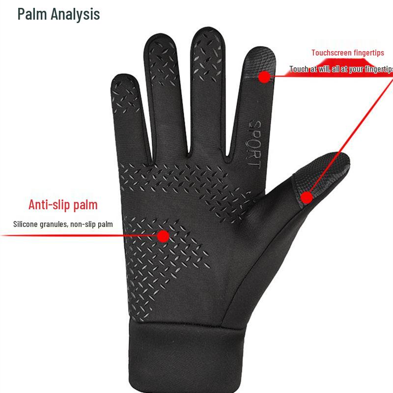 Touchscreen Waterproof Fleece-Lined Winter Cycling Gloves for Men and Women